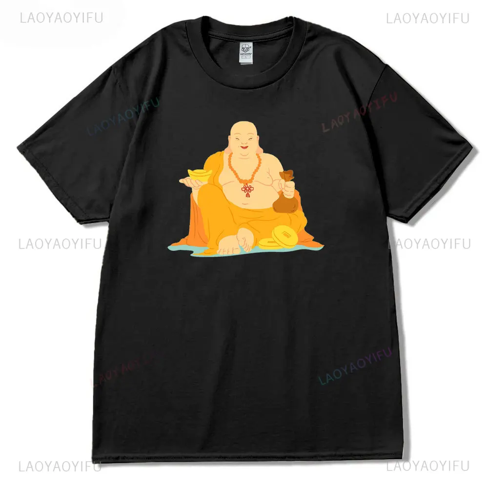 Buddhist Man High Quality Cotton Printed T-shirt Harmonious Meditation Unisex Ancient Zen Religion Shirts Casual Camisetas Tops