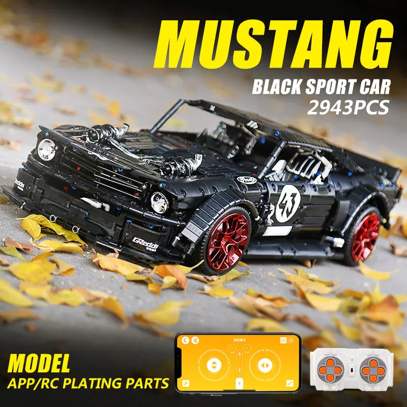 MOULD KING 13108 Technical Car Toys MOC-22970 APP&RC Motorized Mustang Hoonicorn Model Building Blocks Bricks Kid Christmas Gift