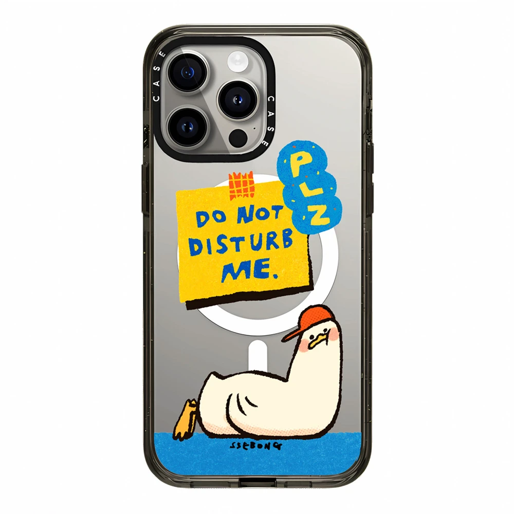 Акриловый чехол MagSafe с милым мультяшным декадентским утенком для iPhone 17, 16, 15, 14, 13, 12, 12 Pro, противоударный чехол с магнитной беспроводной зарядкой