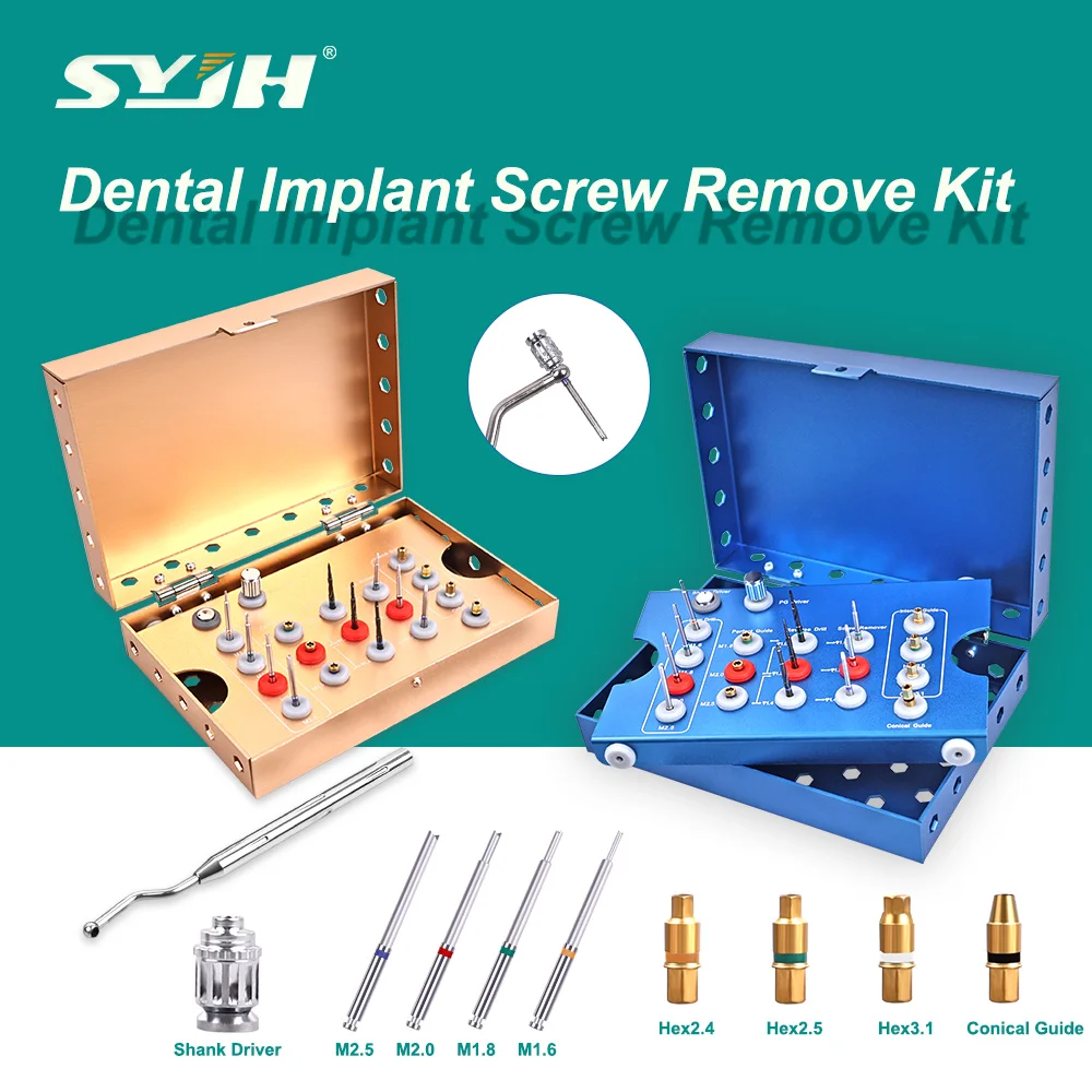 

Dental Implant Screw Removal Kit Wear-resistant Corrosion-Resistant High-temperature Sterilizable Universal Screw Extractor Set