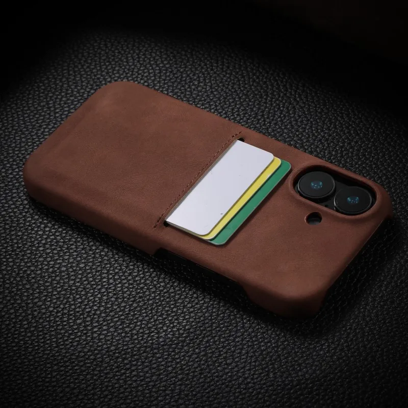 حافظة جلدية فاخرة بفتحة للبطاقات لهاتف آيفون 17 Air 16 15 14 13 12 Pro Max Plus محفظة جيب للأعمال غطاء مقاوم للصدمات #3