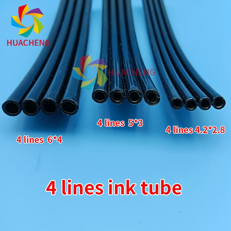 4 Lines 5 Meters Ink Tube Transparent/UV  for Large Format Inkjet Printer Ink Pipe Hose 3x2/4.2x2.8/4x2.5/4x3/5x3/6x4mm 4 Ways