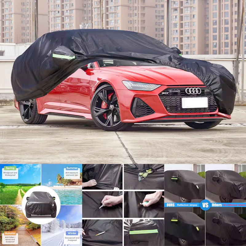 

All-Weather Car Covers 6-in-1 Waterproof Dustproof UV Proof Snowproof Scratch Resistant Protection For Audi RS6