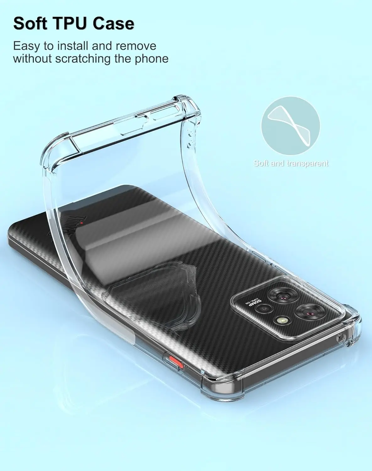 Case for Moto ThinkPhone Reinforced Corner Soft TPU Clear Shockproof Cover for Motorola Moto ThinkPhone 5G  Couqe Funda