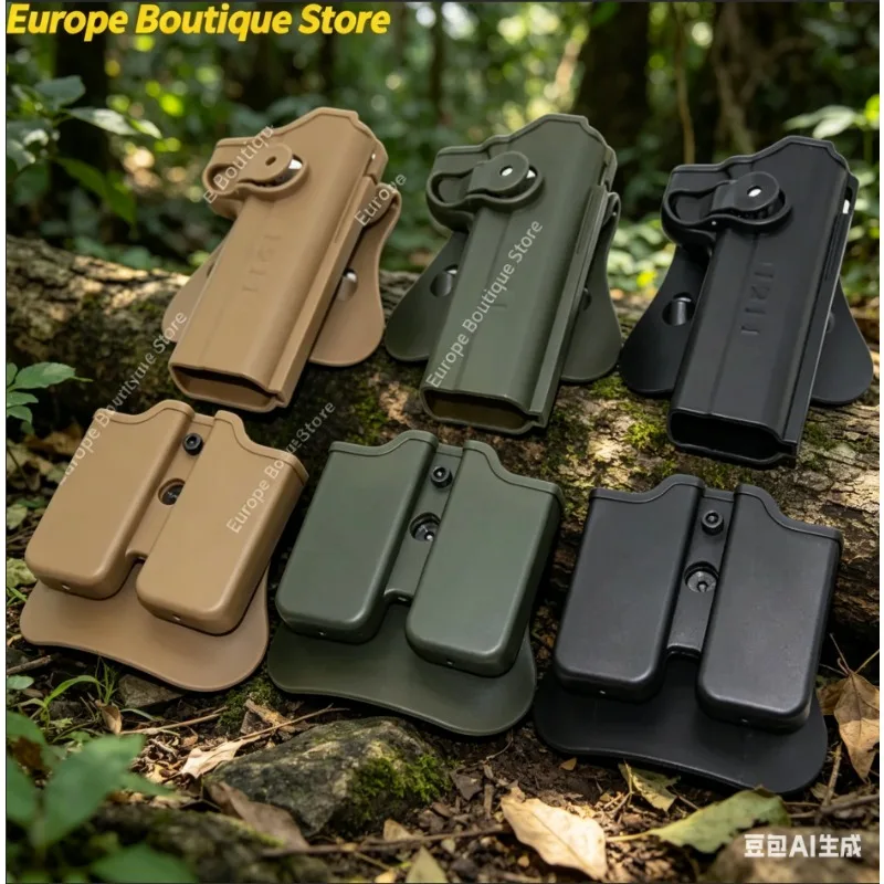 

1911 Waist Holster with Magazine Pouch Adjustable Carry Bag Outdoor Tactical Model Accessories for Cosplay and Collection Props