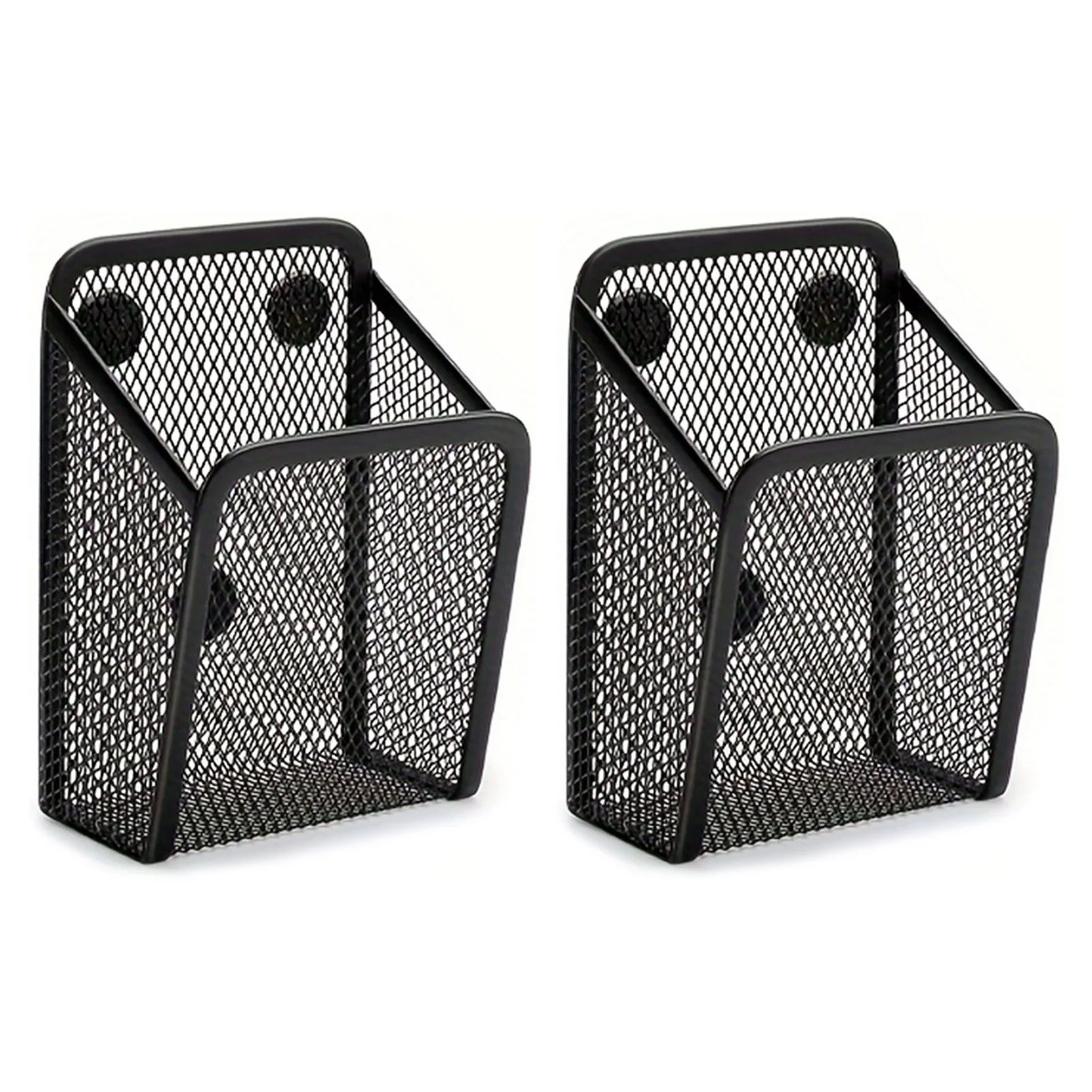 Wall Hanging Magnetic Storage Basket Pen Holder Easy To Install Pencil Organizer Small Items Basket For School Work Desktop