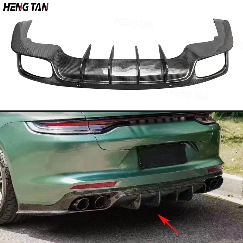 Carbon Fiber Car Rear Bumper Lip Diffuser Spoiler For Porsche Panamera 971 Parts Upgrade Body kit Car Accessories