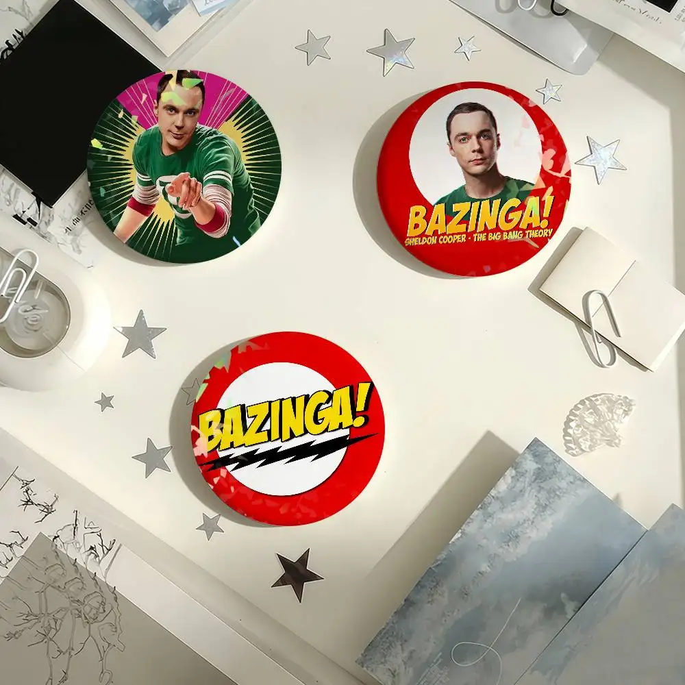 ¡La teoría del gran explosión Bazinga! Alfileres de insignia láser, broches hechos a mano para mochila, regalos, bolsa, decoración, colección de Fans