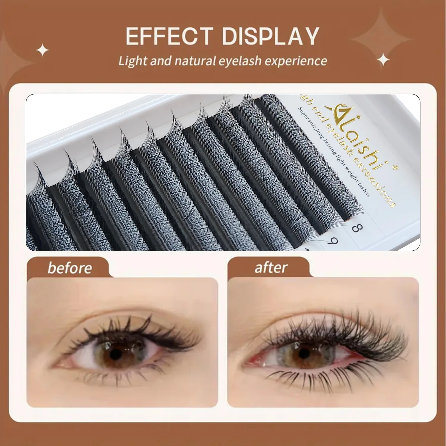 Clover Cluster False Eyelashes Mixed 8-15mm C/D Curl 0.05mm YY Shaped Lashes Black Segmented Eyelashes For Beginner Friendly