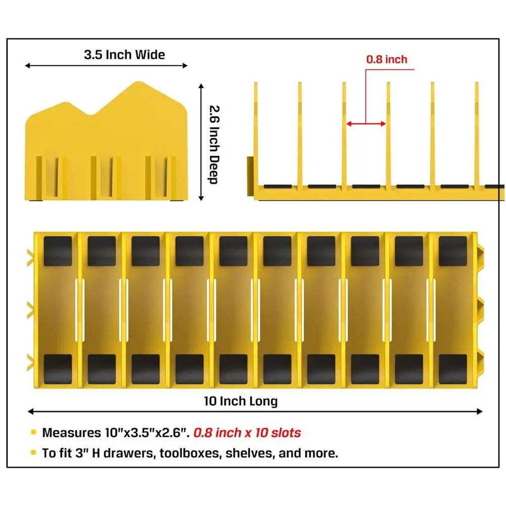 ذو طيات تخزين الرف المضادة للانزلاق انفصال كماشة القاطع تخزين الرف مع 10 فتحات وجع المنظم للمرآب وورشة العمل Storag #6