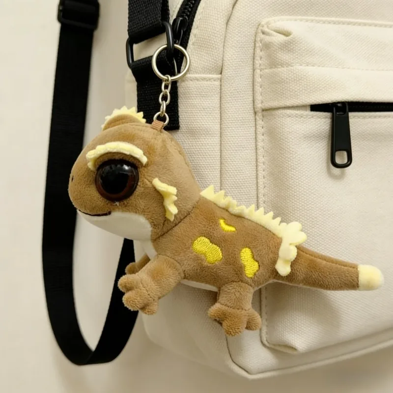 

Original Cute Creative Crested Gecko Plush Keychain Cartoon Lizard Stuffed Pendant For Backpack Purse Car Personalized Accessory