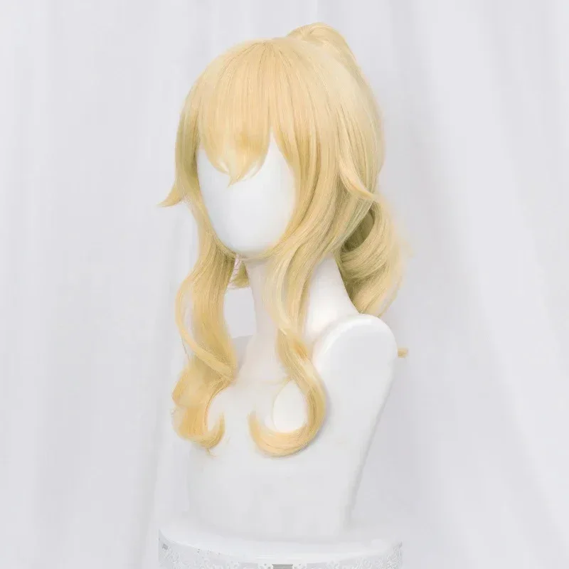 Yandere Simulator Musume Ronshaku 45cm Długa Blond Peruka Cosplay z Klipsem Kucyk Odporna na Ciepło Peruki Cosplay Wigs72b