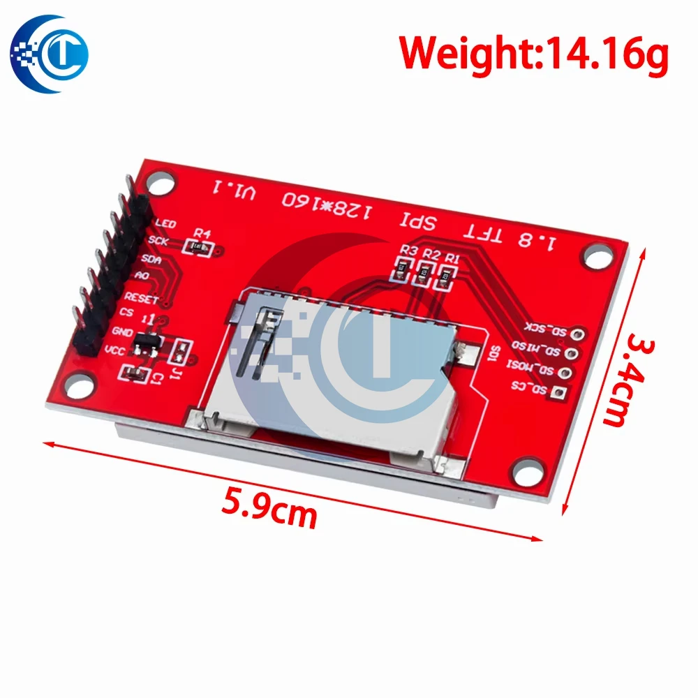 1PCS 1.8" TFT LCD Screen Module: SPI Serial Interface, 128×160 Resolution – Compatible with 51 MCU & 4 IO Drivers