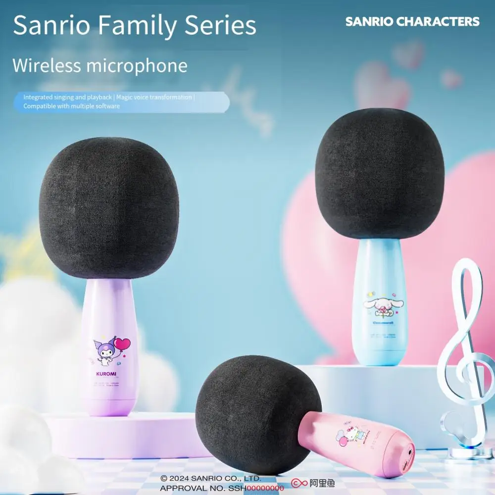 

Sanrio Hello Kitty Children's Handheld Microphone Cartoon Cinnamoroll All-In-One Cartoon Home Wireless Karaoke Bluetooth Speaker