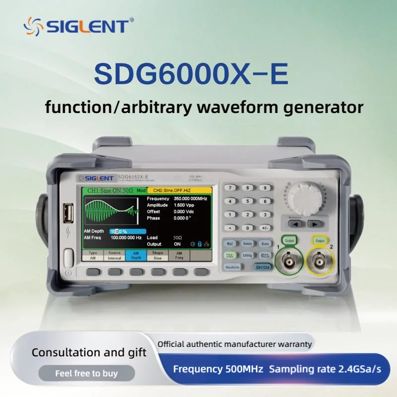 

Siglent SDG6000X-E Series function/arbitrary waveform generator Maximum output frequency 500 MHz Maximum sampling rate 2.4 G
