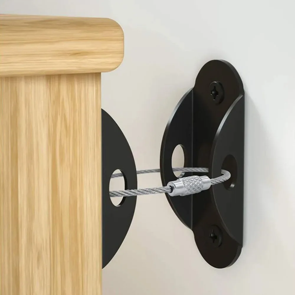 Metal Furniture Anti-falling Fixator Wardrobes Shelf Anti Tip Cabinet Fixer Protection Adjustable Furniture Anchor