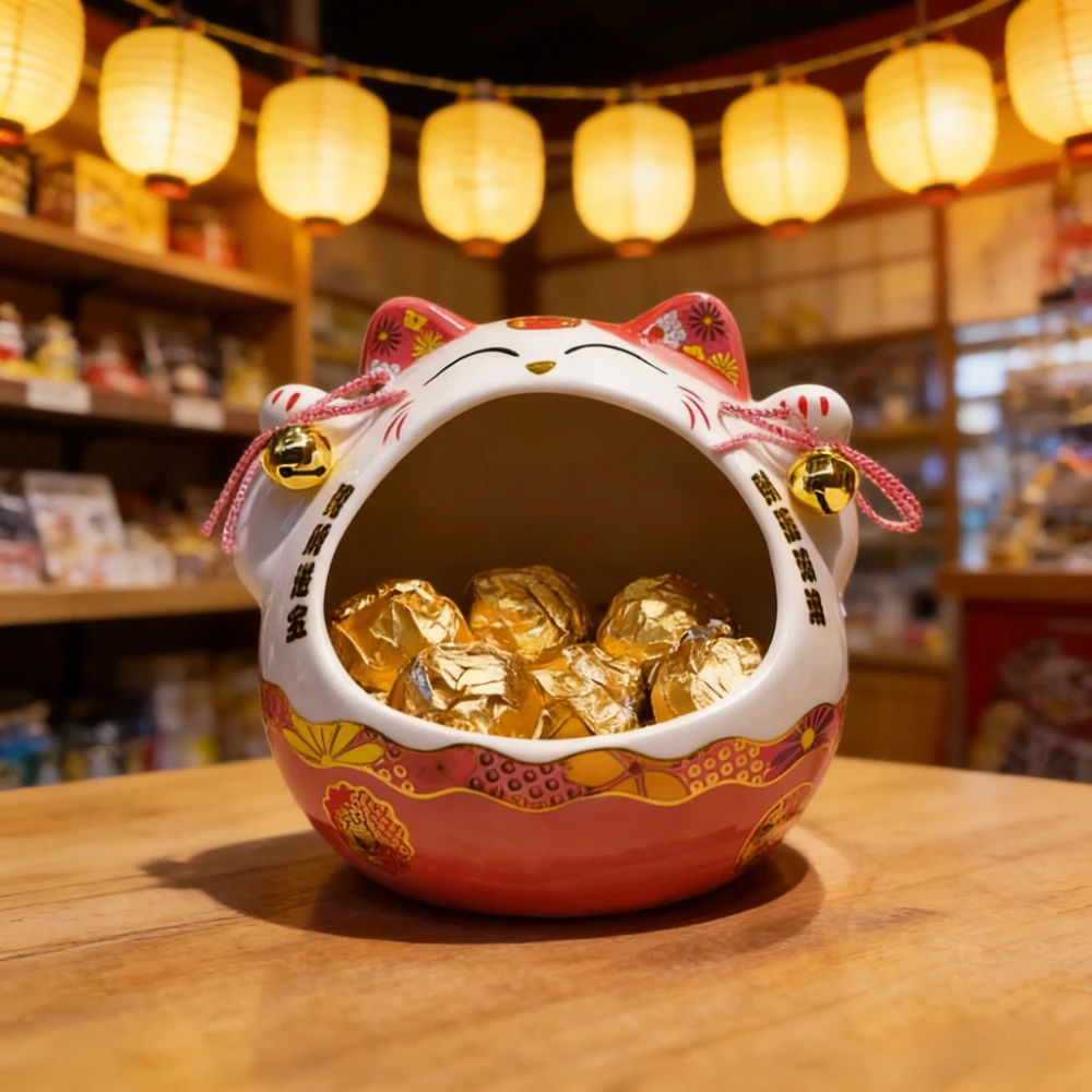 

Money-Bringing Cat Candy Jar Creative Key Storage At Entrance Hall Modern Minimalist Home Cosmetics TV Stand Desktop Decoration