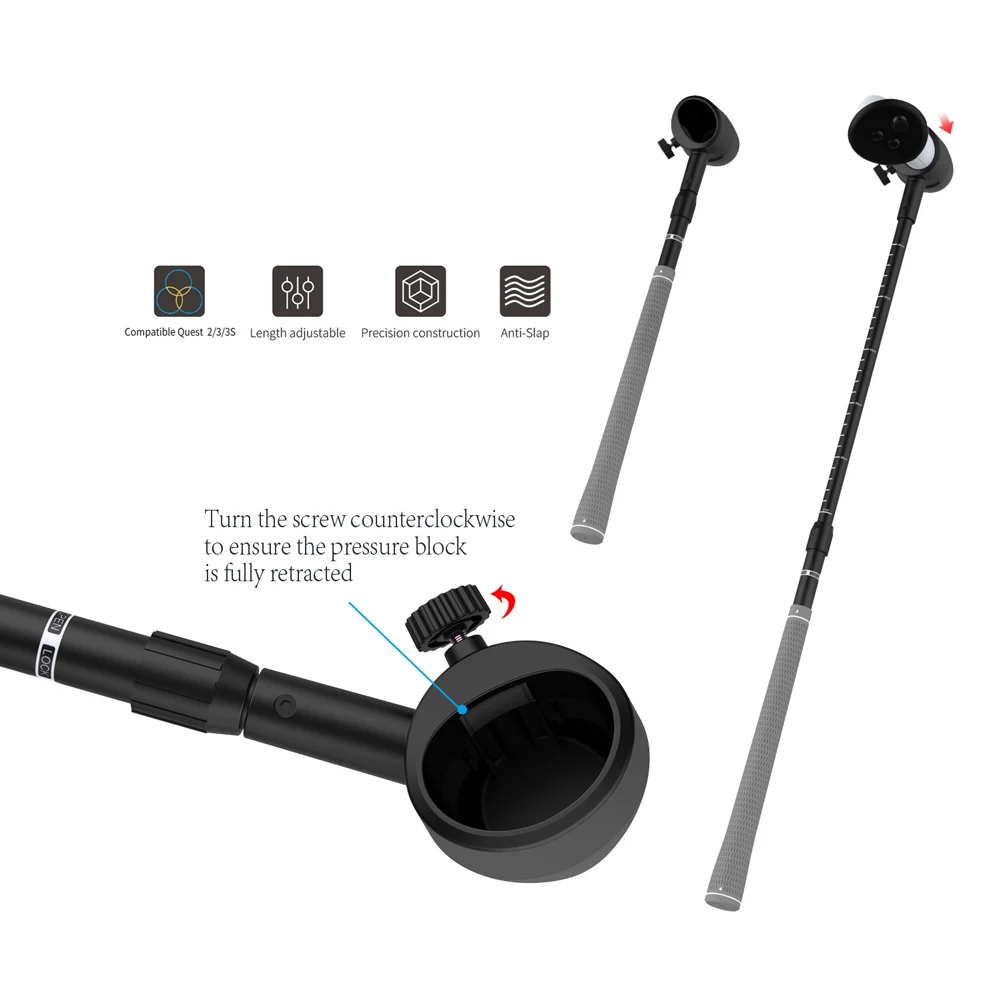 Aperto de jogo para taco de golfe vr, para meta quest 3s quest 3 quest 2, acessórios, extensões de controlador, acessório para taco de golfe vr, 1-2 peças