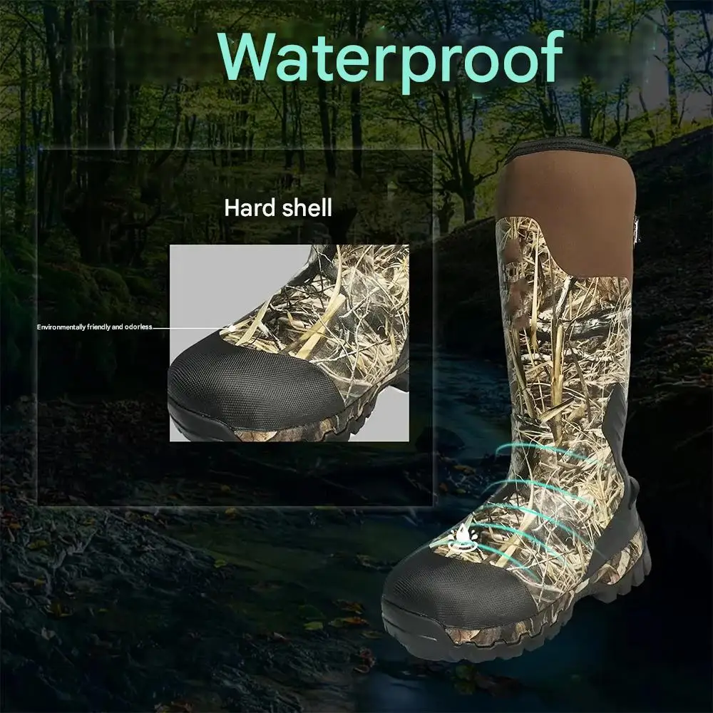 

Тактические камуфляжные охотничьи ботинки, зимние уличные мужские теплые длинные ботинки-трубы, страйкбольные ботинки для полевой рыбалки, пейнтбола, стрельбы