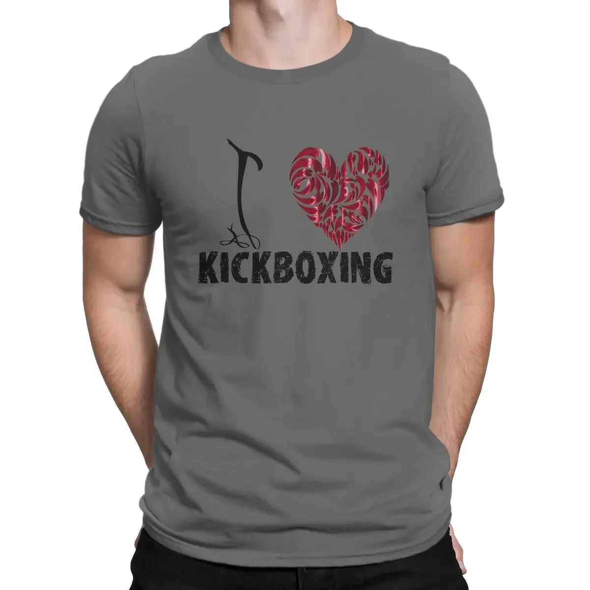 

I Love Kickboxing футболка uomo cotone футболка Hipster O collo Kickboxing футболка manica corta top Idea gift