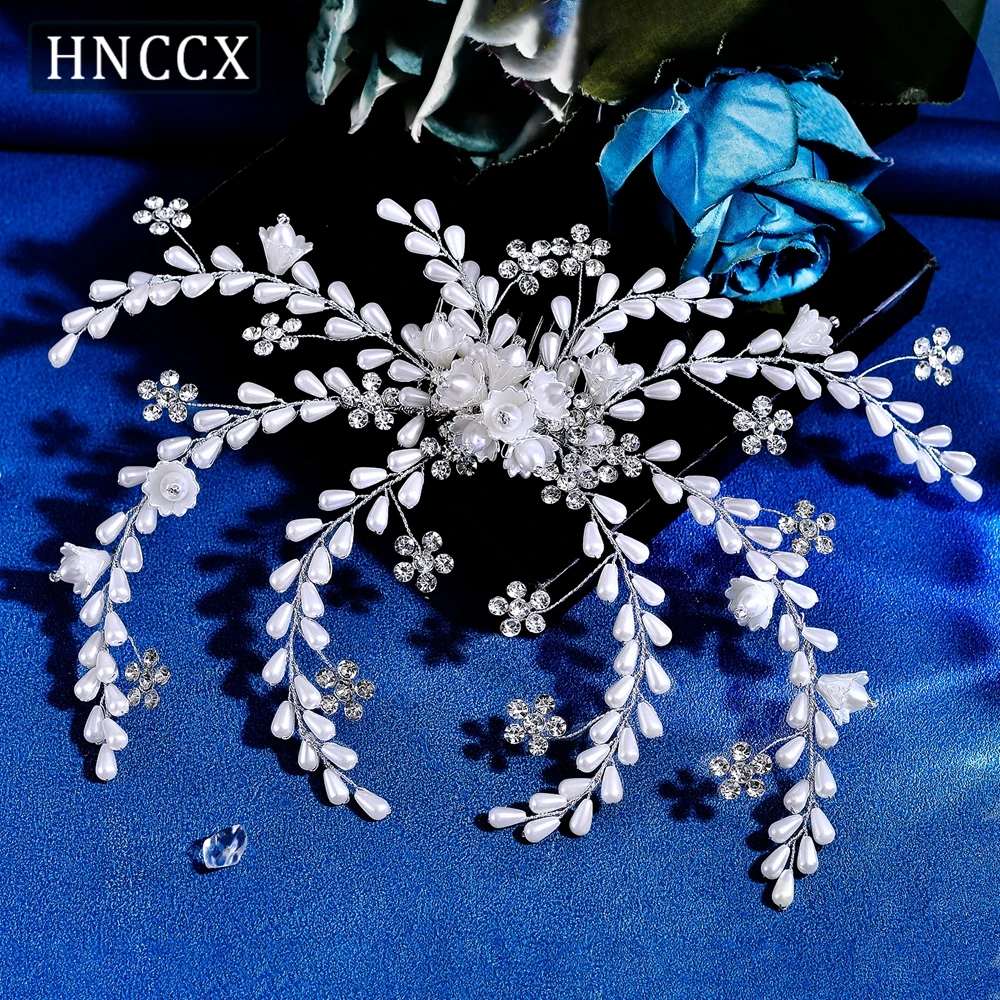 HNCCX Elegant Pearl Rhinestone Wedding Hair Combs Hair Accessories For Women Hair Ornaments Jewelry Bridal Headpiece CP830