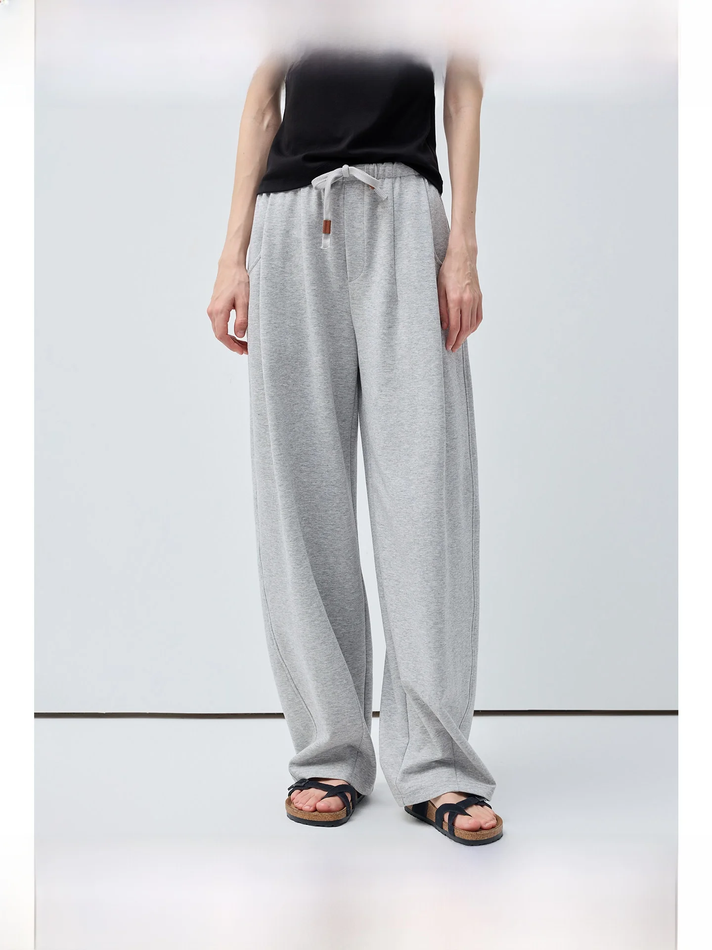 

High Waist Straight Leg Casual Pants Elastic Waist Versatile plus Size Women's Spring Slimming Micro Plump MM Trousers