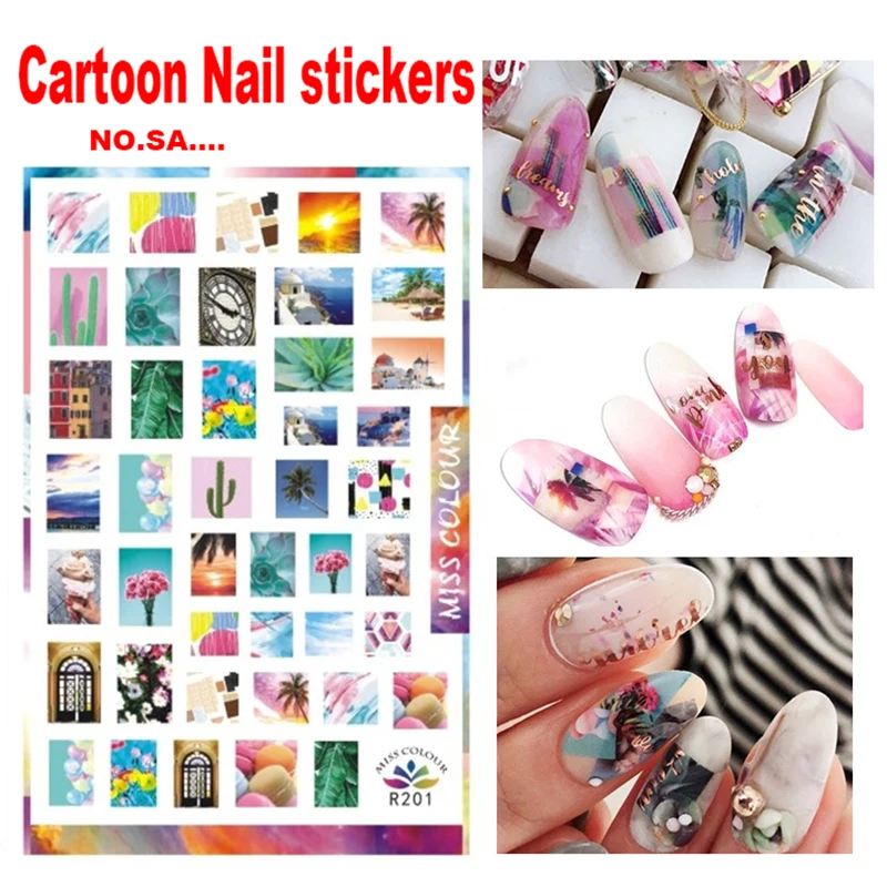 1PC Luxury Nail Sticker Charm Logo Manicure Art Decorations Decals Foil Gold Silver Nail Sticker SA11-SA81