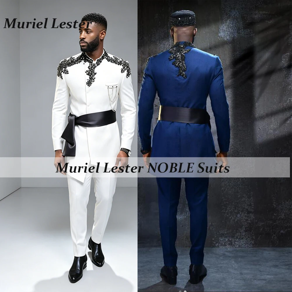 

Exclusive Design Suit Men For Wedding Beaded Appliques Prom Blazer Pants 2 Piece Sets Custom Made Terno Masculinos Completo 2026