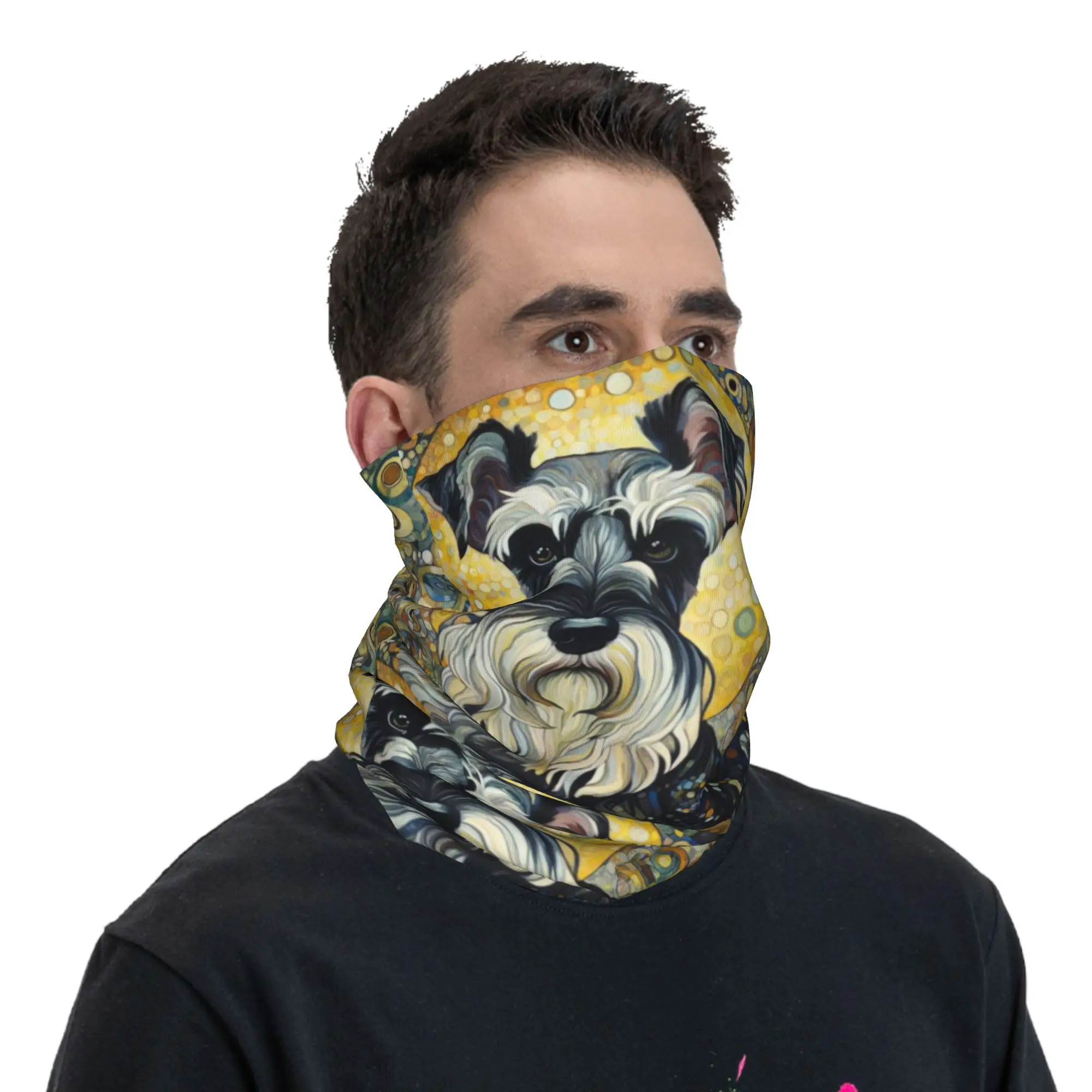 Pañuelo Schnauzer de estilo de arte moderno, polaina para el cuello, bufanda estampada para la cara, bufanda cálida para ciclismo, montar para hombres, mujeres y adultos a prueba de viento