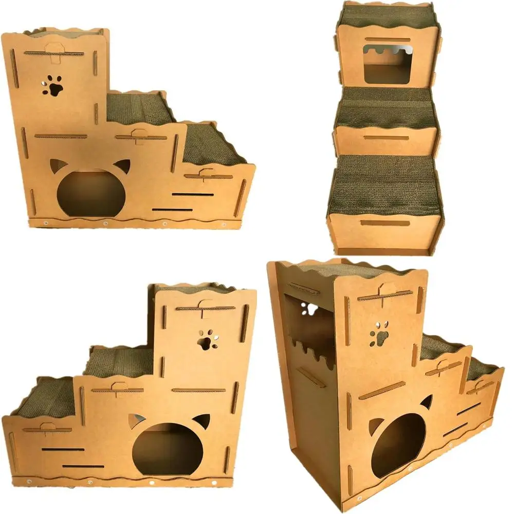 

Картонный домик для кошек с когтеточкой, 30 x 14 x 26