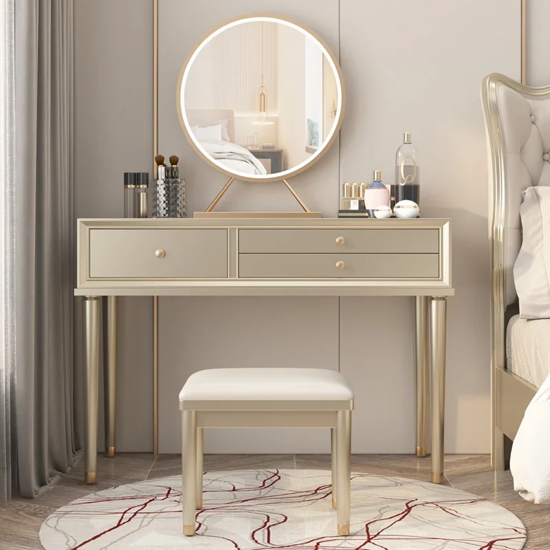 

Light luxury solid wood dresser, bedroom storage integrated American advanced dressing table, small apartment, modern simple