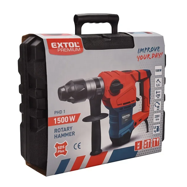 8890207 EXTOL Premium Power Action 1500W SDS Impact Rotary Hammer Drill With 3 Function