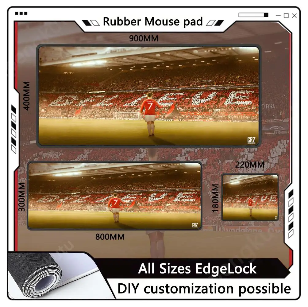 XXL Desk Mat C_Cristianos CR7 Mouse Pad 90x40CM Non-slip Gaming Mousepad Gamer E-Sports Mouse Mat Game Mechanical Keyboard