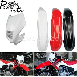 Enduro Supermoto White Plastic Fairing Front Headlight Fender Mudguard For Honda CRF150F CRF230F 15-20 CRF 150 230 250 450 F R L