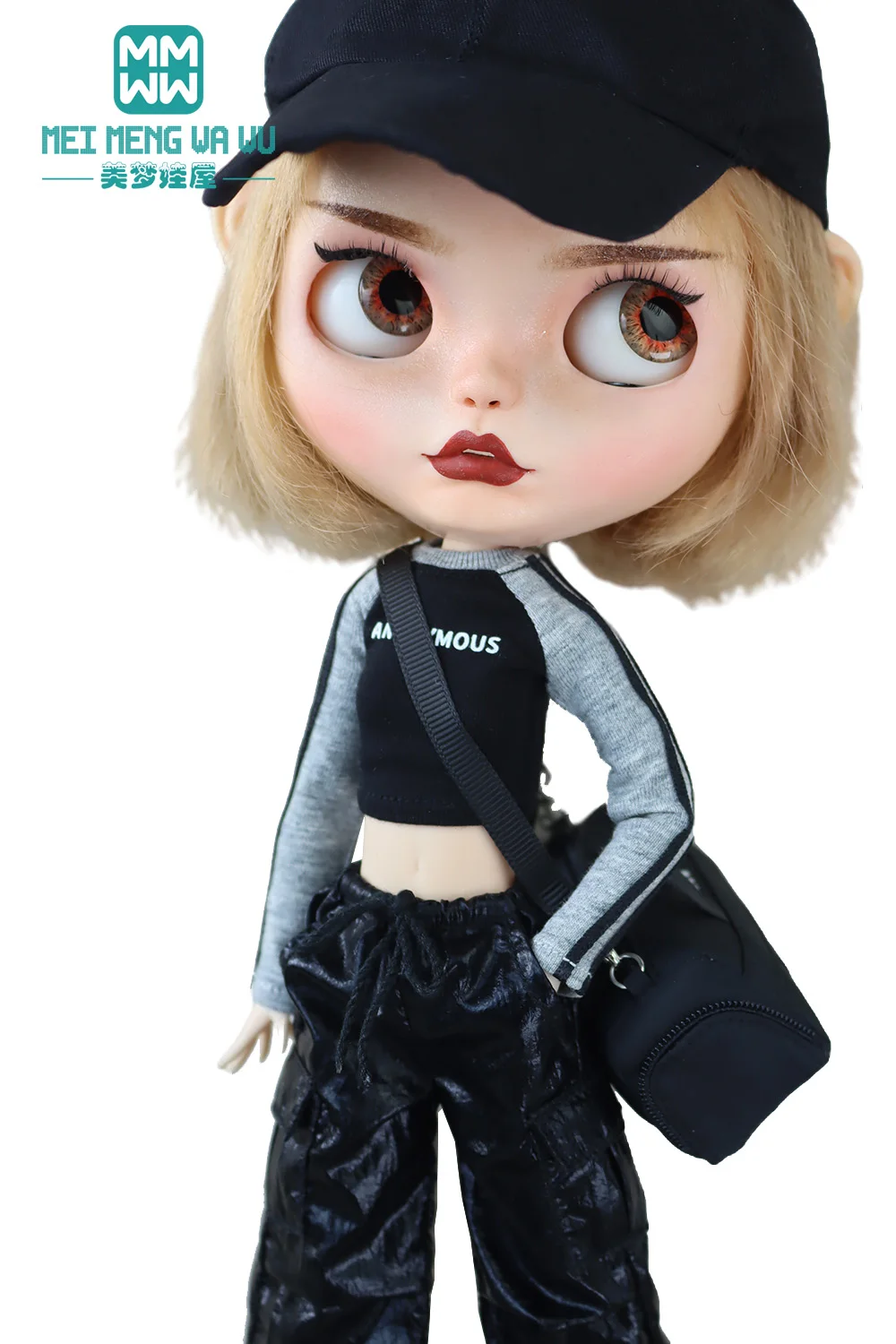 

28cm Blyth Doll Clothes Fashion Patchwork T-Shirt Fit Azone Obitsu Doll Accessories Girl Gifts