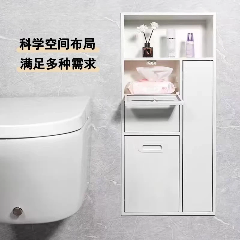 Stainless steel niche embedded toilet trash can bathroom embedded metal niche finished product can be customized