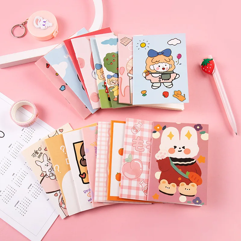 

10Pcs/Set Kawaii Random Mini Notebook Cartoon Portable Diary Daily Weekly Planner Notepad Student Stationery School Supplies