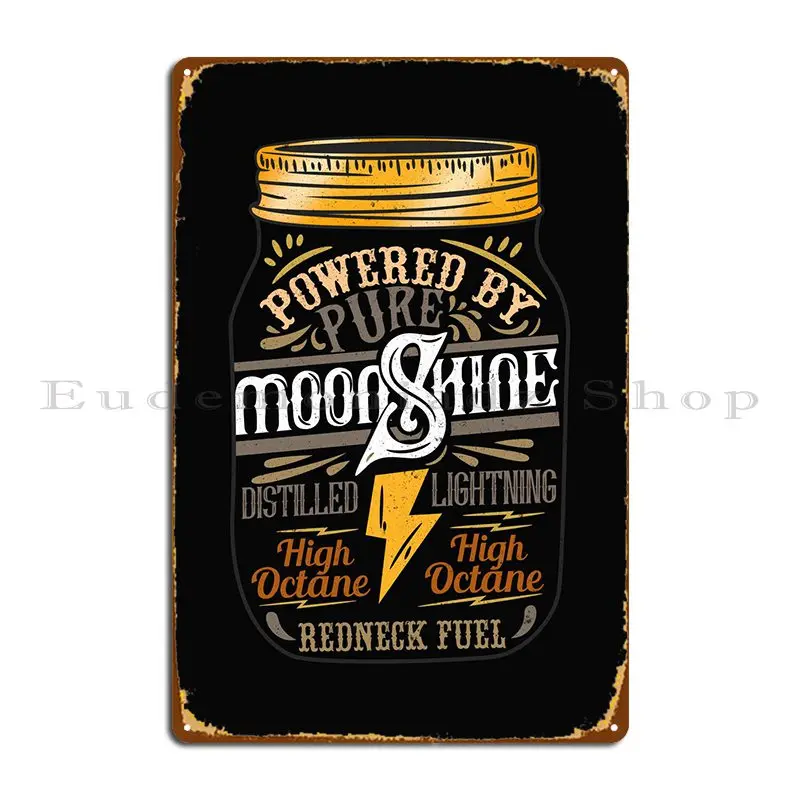 Powered By Moonshine Metal Sign Decoration Design Garage Cinema Bar Tin Sign Poster