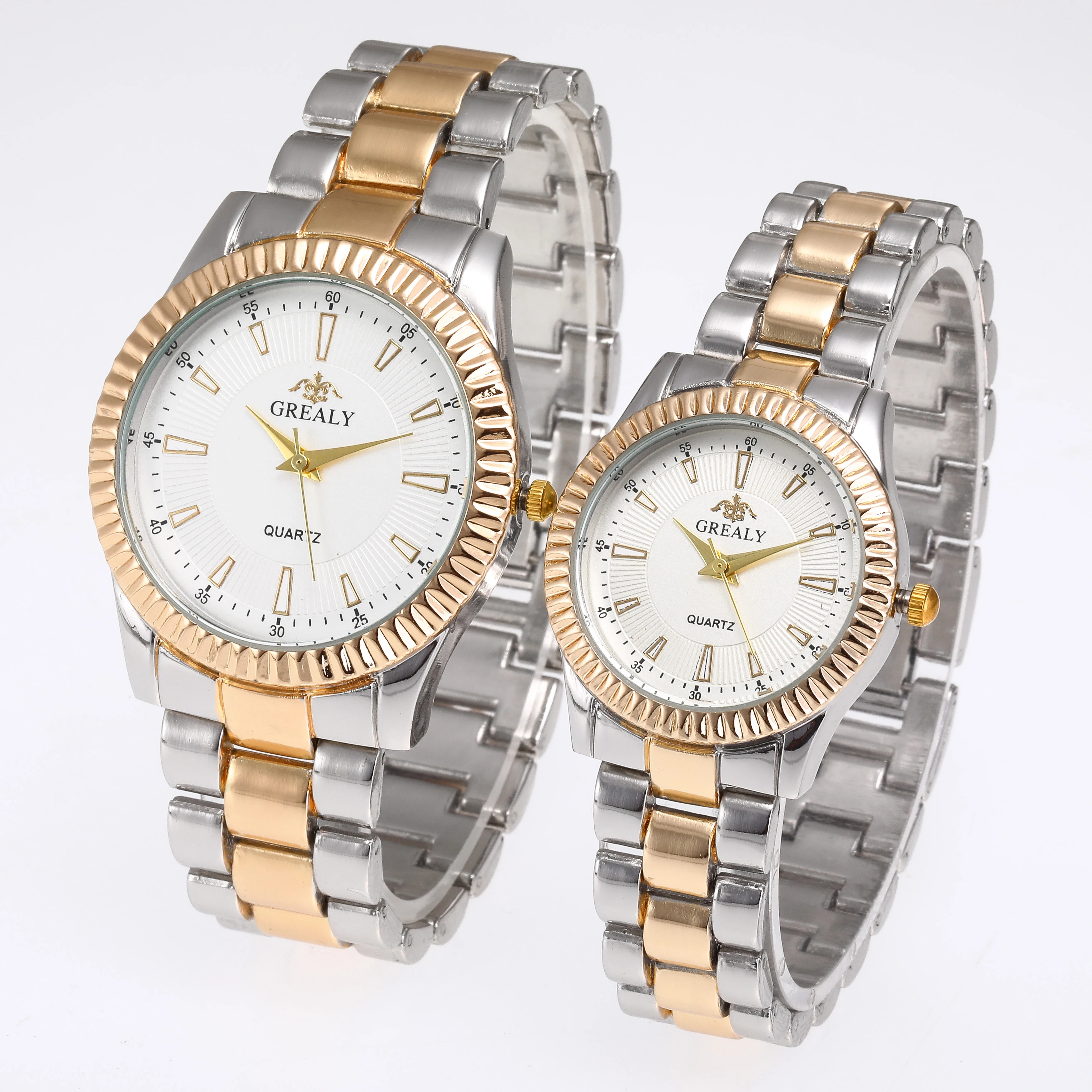 

Набор деловых повседневных часов со стальным ремешком для мужчин, модные кварцевые подарочные женские часы для пар, часы-браслет