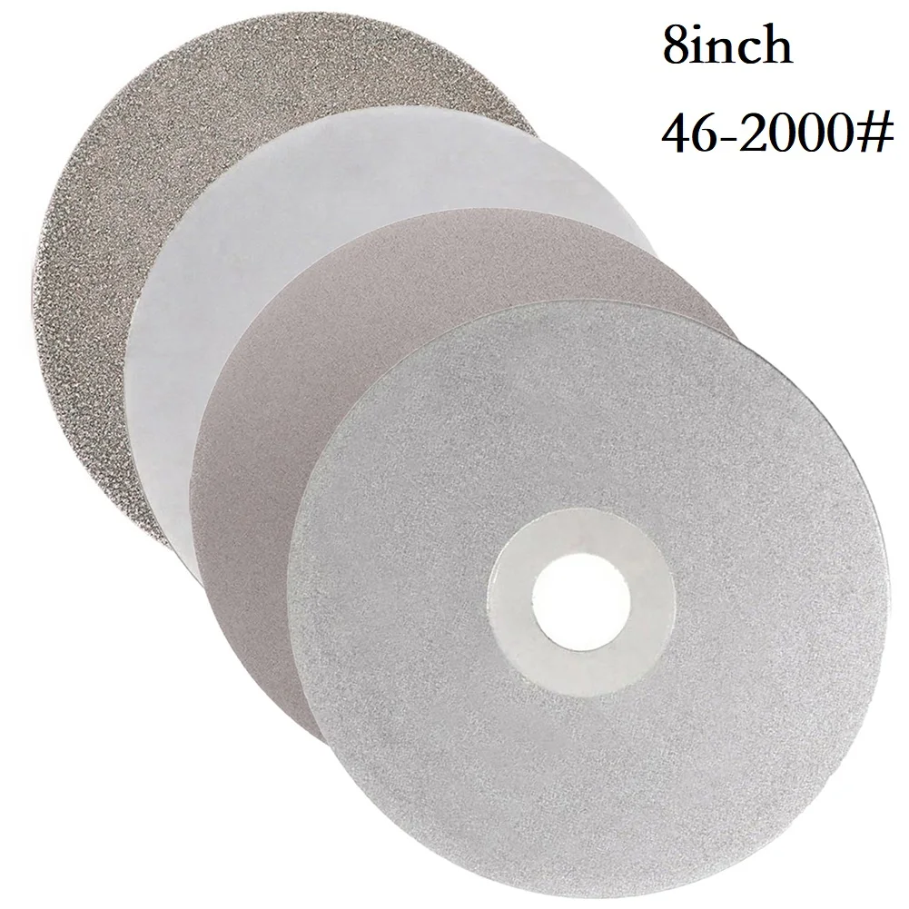 1PC 200mm 8inch Coated Flat Lap Wheels Lapidary Polishing Grinding Discs For Jewelry Jade Glass Polishing