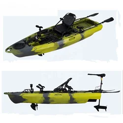 2.9M Fishing Kayak for Adults Single Sit on Top Kayak with Pedal System Rowing Boat with Electric Motor Trolling