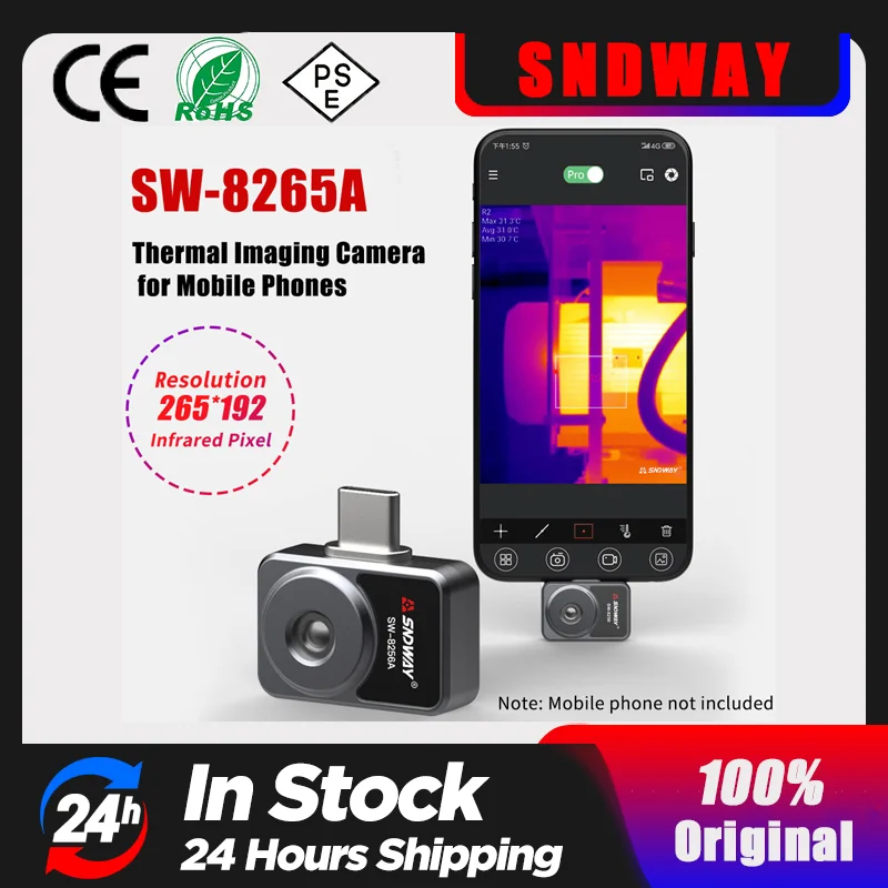 SNDWAY SW-8256A Infrared Camera Night Thermal Imager for Android Smartphone Resolution 256x192 Professional Thermographic Camera