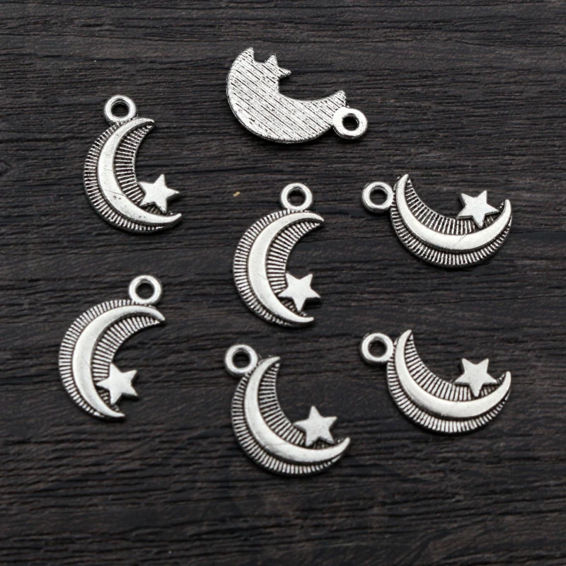 Nowa moda wielu-style antyczny posrebrzane księżyc charms stopu metalu wisiorek DIY tworzenia biżuterii znalezienie akcesoria — zdjęcie 6