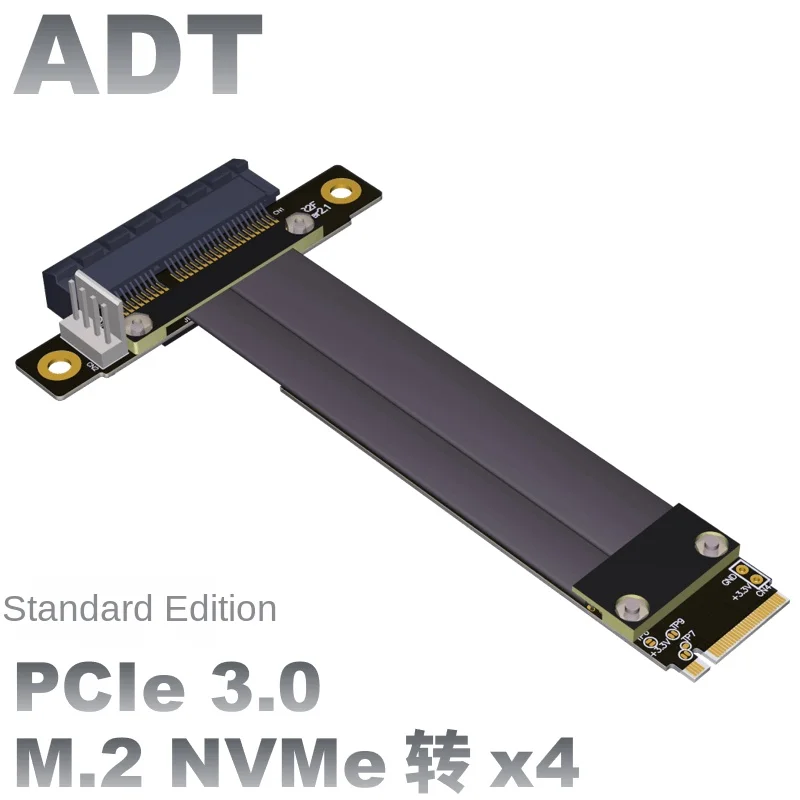 Cabo de Extensão M.2 NGFF NVMe, Conversão Personalizada, PCIE x4 x8, PCI-e 4x, Velocidade Total, ADT Estável