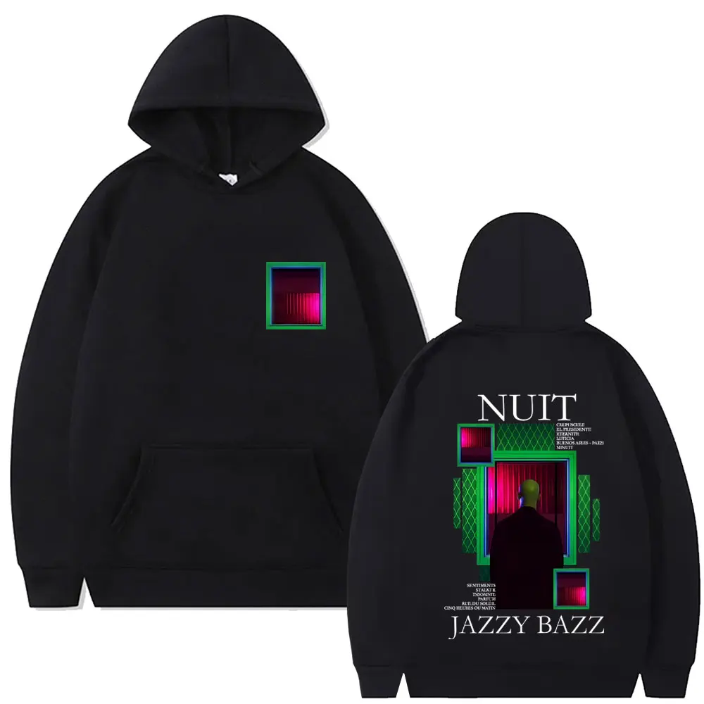 

Rapper Jazzy Bazz Nuit Album Graphic Hoodie Men Women Hip Hop Fashion Pop Music Streetwear Male Casual Vintage Oversized Hoodies