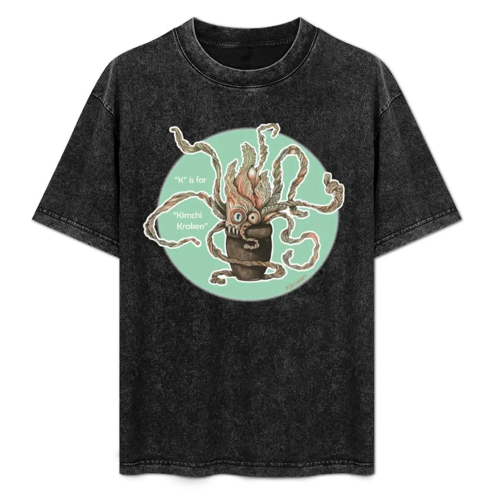 K is for Kimchi Kraken T-Shirt quick-drying custom t shirt man clothes vintage clothes plus size men clothing