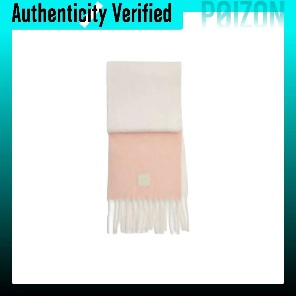 COACH Alpaca Knit Scarves Women's Peach Pink/white CCN77-YIA