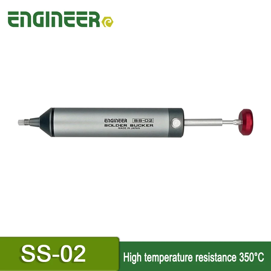 ENGINEER Desoldering Pump High temperature resistance 350°C Manual Solder Sucker Welding Tool Made in Japan SS-02