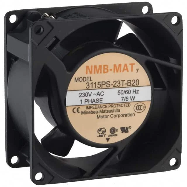 Cooling Fan 3115PS-23T-B20 AC 230V 7/6W 8cm 8038 80x80x38mm 2-Terminals