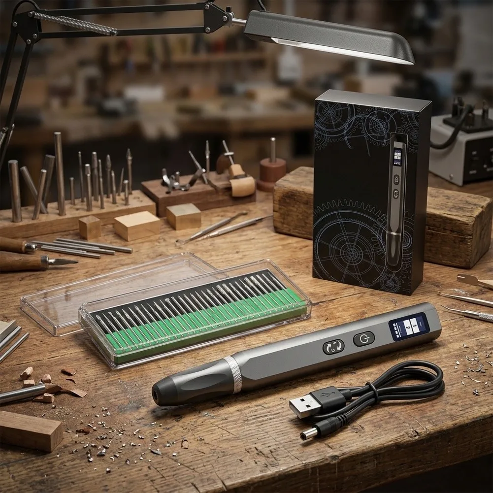 For Mini Electric Engraving Pen 30 Accessories USB Powered Digital Display for Craft For Art Polishing Carving Use